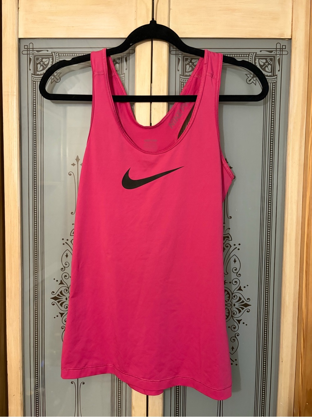 Nike Hot Pink Racerback Tank with Black Swoosh